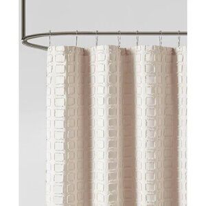 Madison Park Metro Woven Clipped Solid Shower Curtain 72x72", Natural